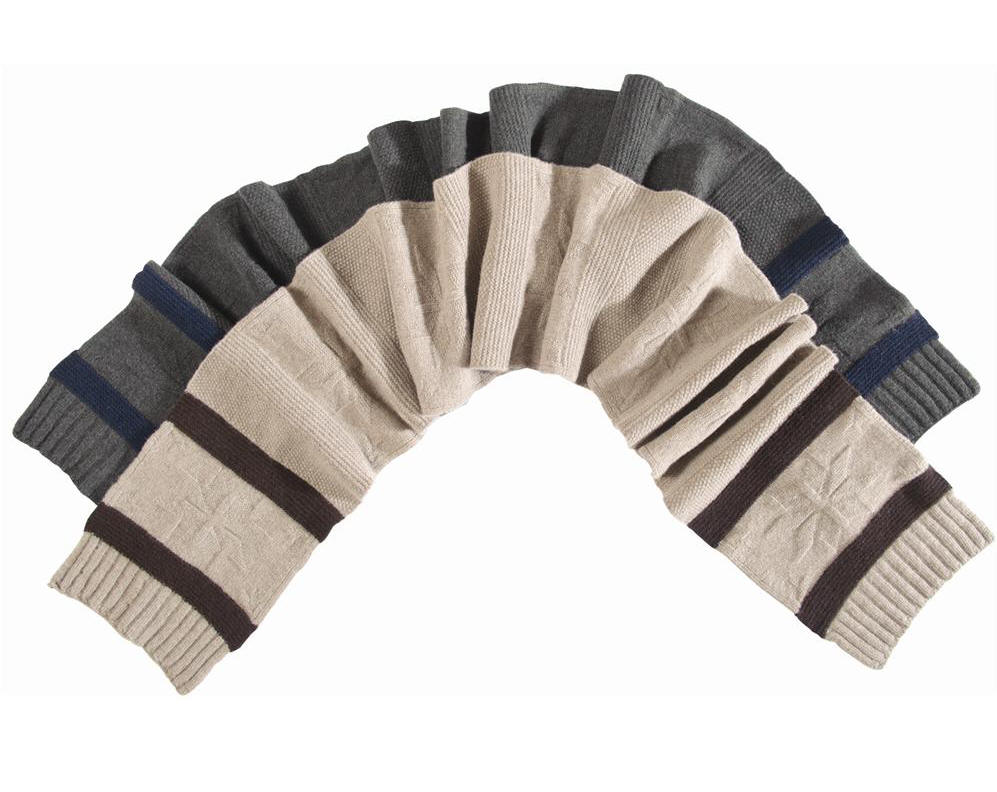 Barbour Chunky Jacquard Lambswool Scarf - Seaweed and Mushroom