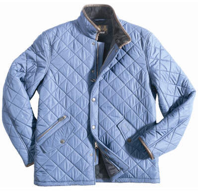 Mens Barbour Powell Quilted Jacket - Mid Blue