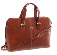 Tony Perotti Italian leather ladies laptop briefcase TP-8149Brn - Brown 