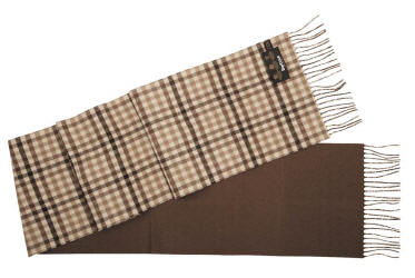 Barbour Reversible Merino Cashmere Scarf- Chocolate