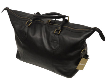 barbour leather duffle bag