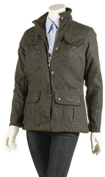 Barbour Ladies Olive Utility Waxed 