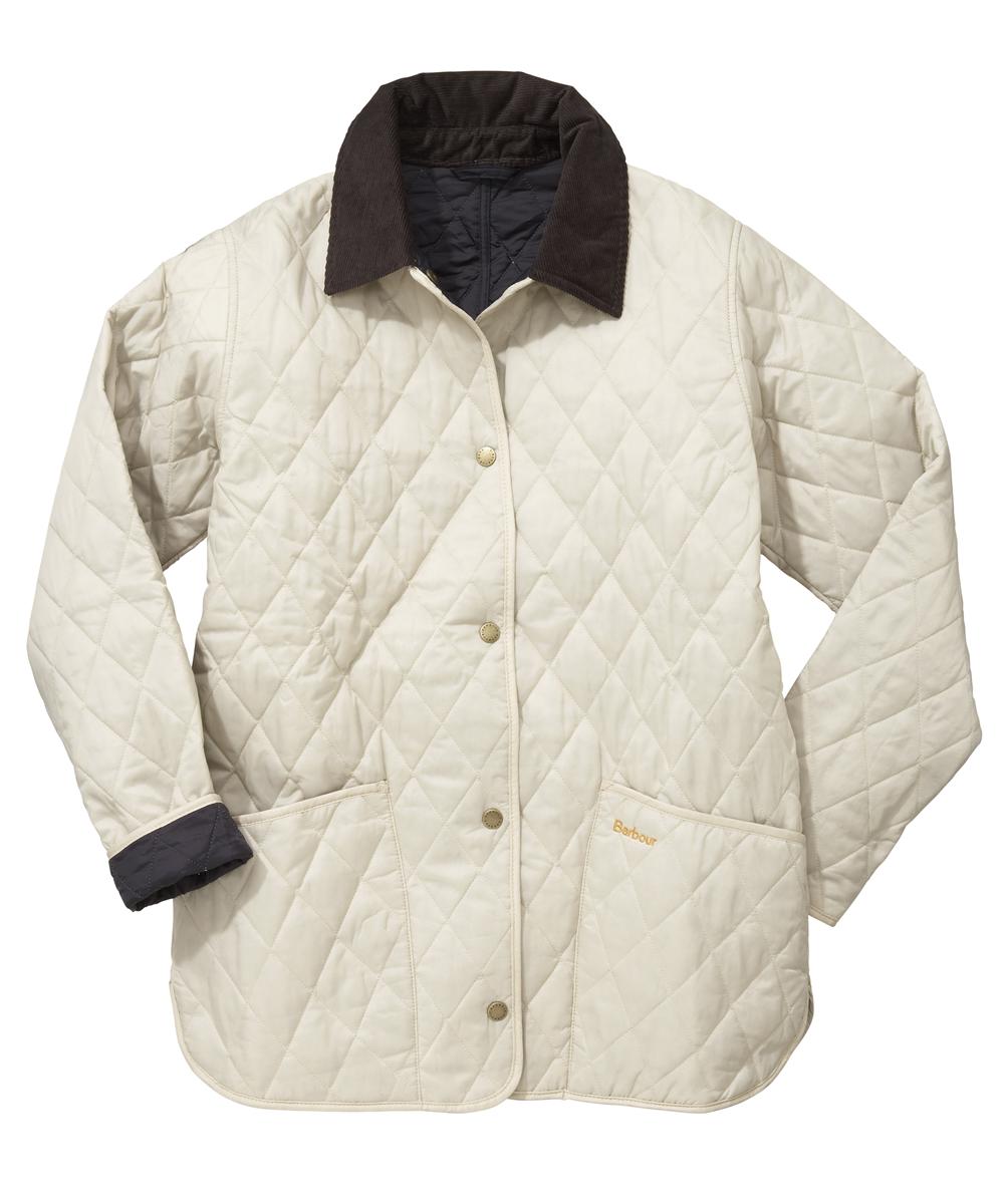 Barbour Ladies Shaped Liddesdale Quilted Jacket - Pearl | Navy