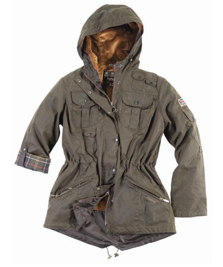 Barbour Ladies Winter Force Parka- Olive | Classic Tartan