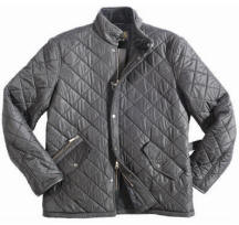 barbour waxed quilted funnel neck jacket