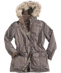 Womens Barbour Esk Polarquilt Parka Jacket - Brown