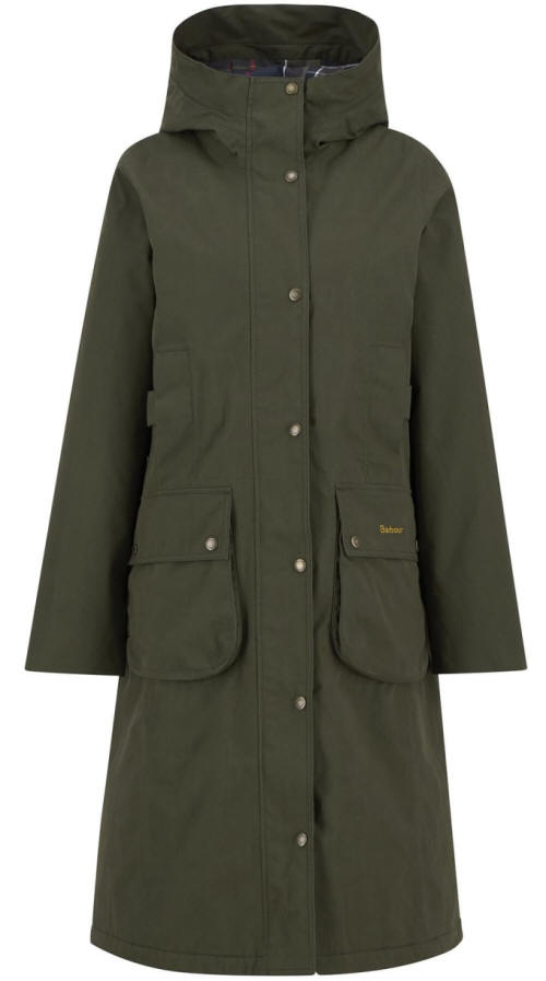 Women's Barbour Bamburgh Waterproof Jacket - Olive / Classic Tartan