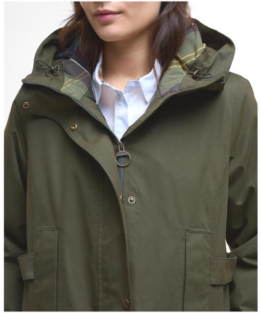 Women's Barbour Bamburgh Waterproof Jacket - Olive / Classic Tartan