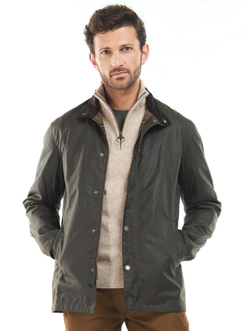 Barbour Evelar Wax Jacket Olive MWX2081OL71 Red Rae Town Country
