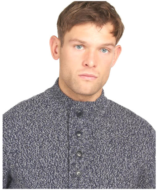 Mens Barbour Sid Half Zip Knit - Navy Marl