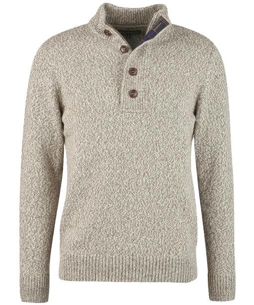 Mens Barbour Sid Half Zip Knit - Stone Marl