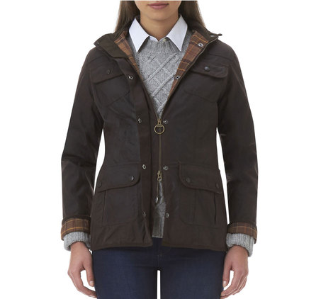 Barbour Ladies Olive Utility Waxed Jacket - Rustic - LWX0004RU91