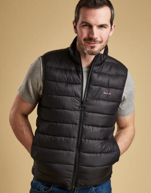 mens black barbour gilet