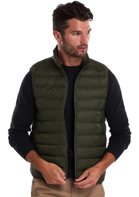 Barbour Mens Bretby Baffle Quilt Gilet Olive - MGI0024OL51| Red Rae ...