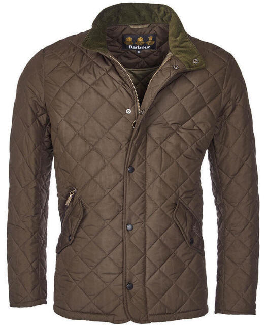 barbour waxed quilted funnel neck jacket