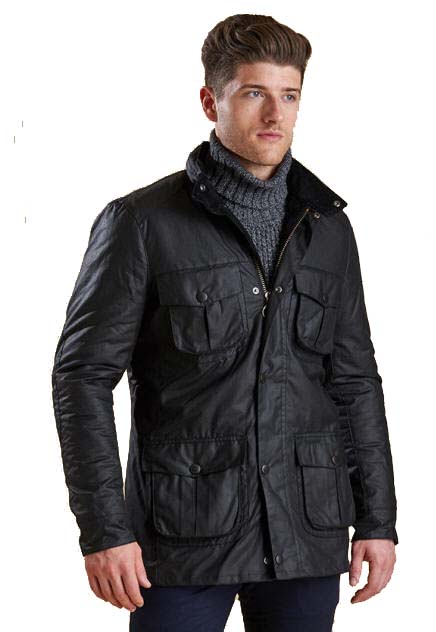 barbour corbridge wax jacket black