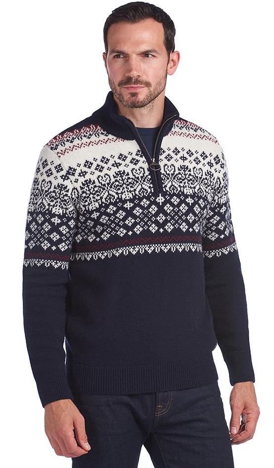 Barbour Mens Fairisle Knit Jumper Navy - LKN1255NY91 | Red Rae Town ...