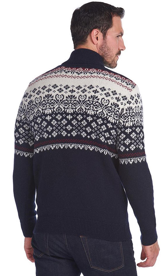 Barbour Mens Fairisle Knit Jumper Navy - LKN1255NY91 | Red Rae Town ...