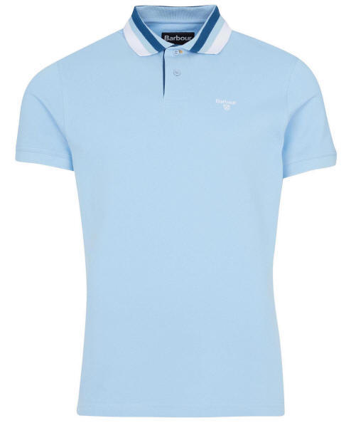 Barbour Mens Hawkswater Tipped Polo Shirt - Powder Blue MML1069BL34 ...