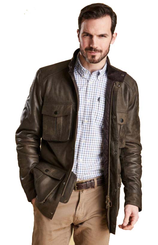 barbour leather jacket