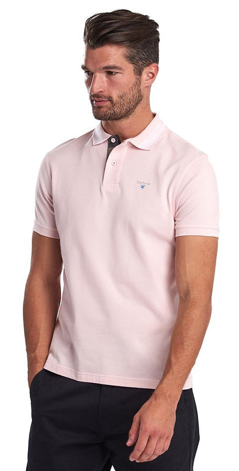 barbour pink polo shirt