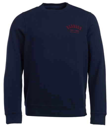 Barbour Mens Preppy Crew Neck Sweatshirt Navy- MOL0149NY91 | Red Rae ...