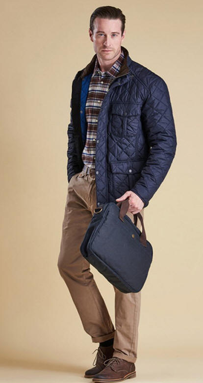 Mens Barbour Shorelark Quilted Jacket - Dark Navy