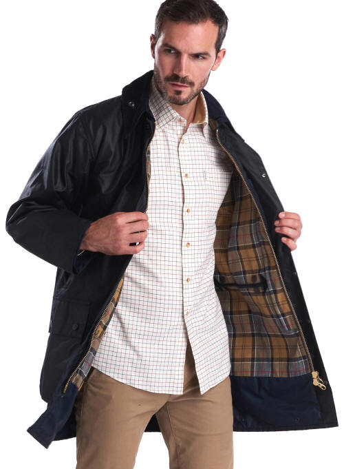 Barbour Mens Wax Border Jacket Navy - MWX0008NY91 | Red Rae Town