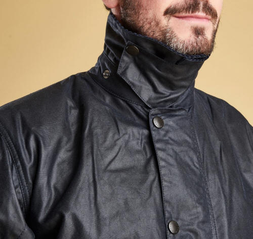 Barbour Mens Wax Border Jacket Navy MWX0008NY91 Red Rae Town