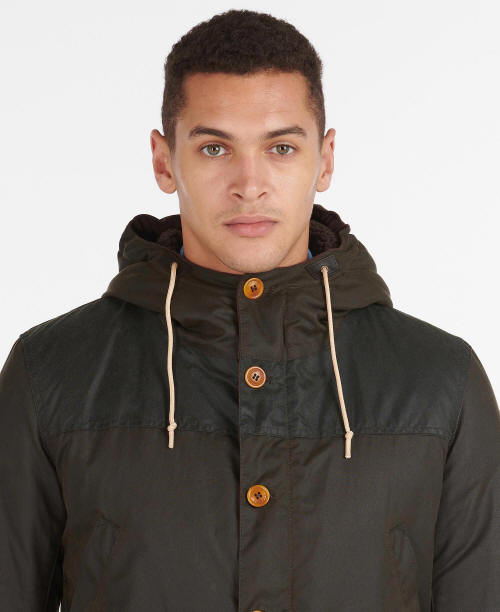 Barbour Mens Waxcotton Game Parka - Olive MWX0698OL71 | Red Rae Town ...