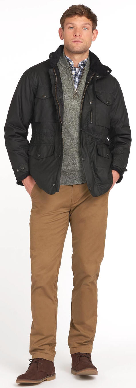 Barbour Mens Wax Sapper Jacket Black - MWX0020BK91 | Red Rae Town & Country