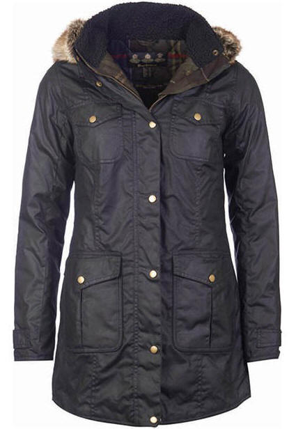 Womens Barbour Ashbridge Wax Jacket - Black