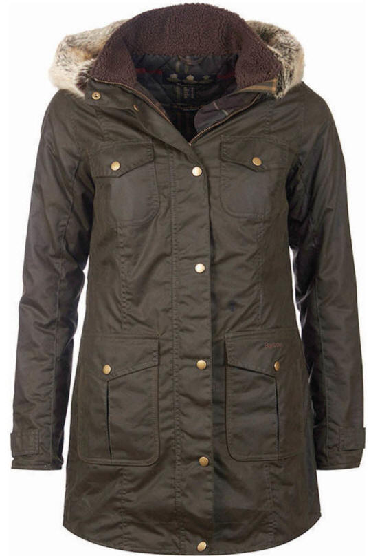 hooded wax jacket womens