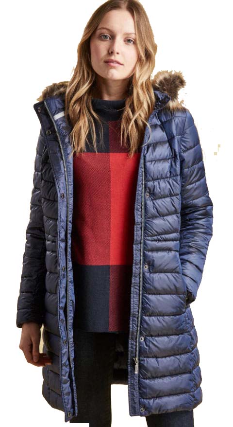 barbour berneray long quilted coat with 