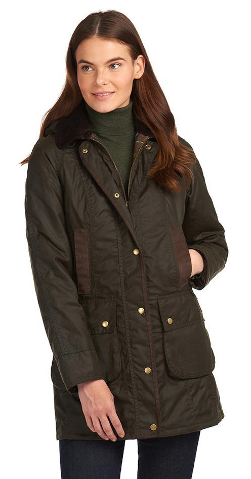 women's barbour wax jacket olive