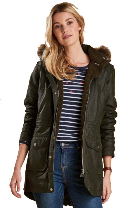 Barbour Womens Bridport Wax Cotton Jacket Olive - LWX0865OL52 | Red Rae ...