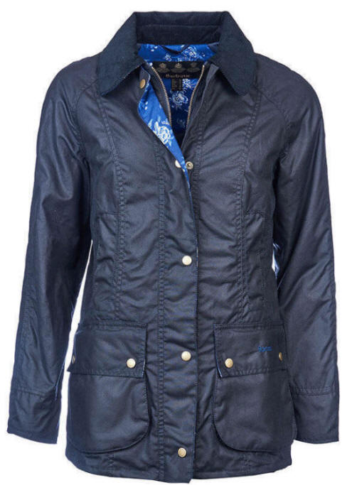 womens navy wax jacket