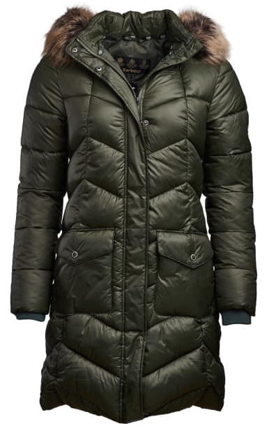 barbour green padded jacket