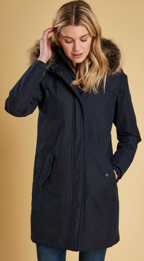 barbour ladies long coat