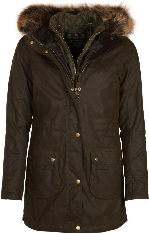 women's barbour wax jacket olive