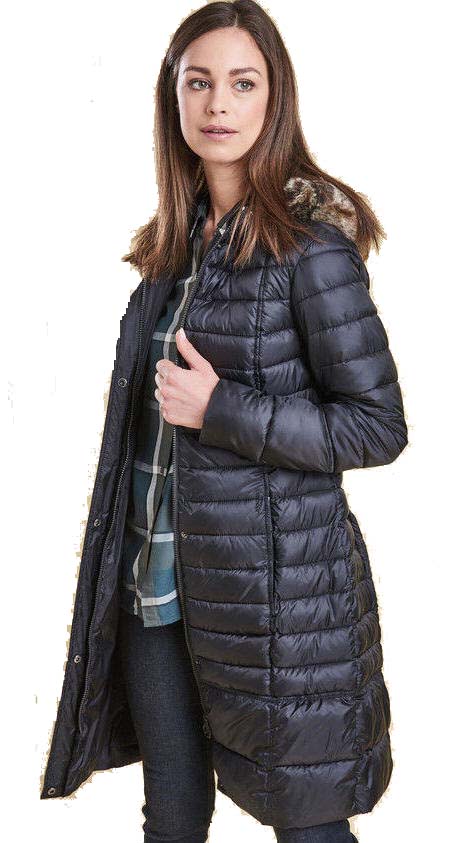 barbour women's long quilted jacket