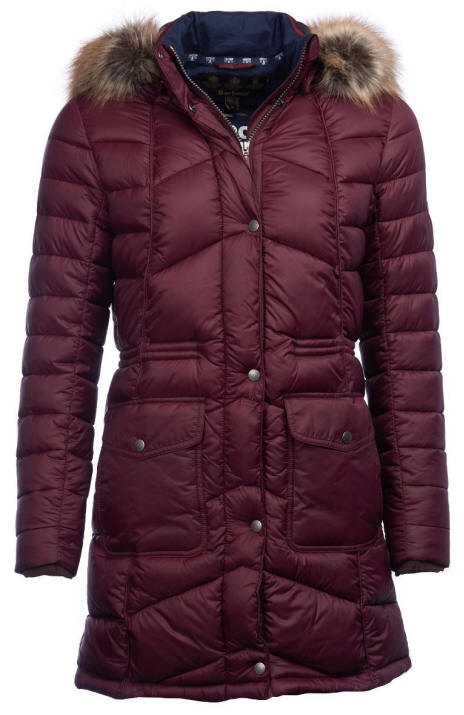 barbour hamble quilted coat burgundy