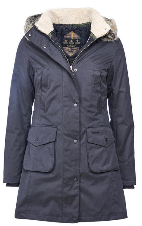 Barbour ladies long waterproof coat discount