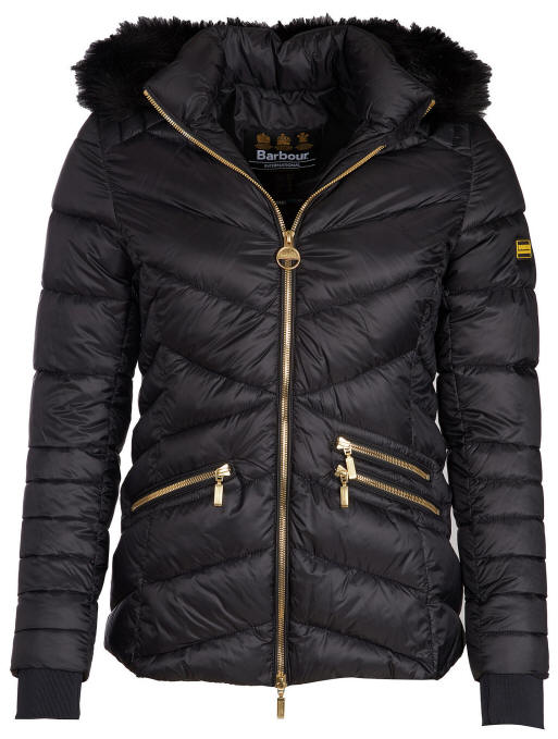 barbour international turbo quilted hooded jacket