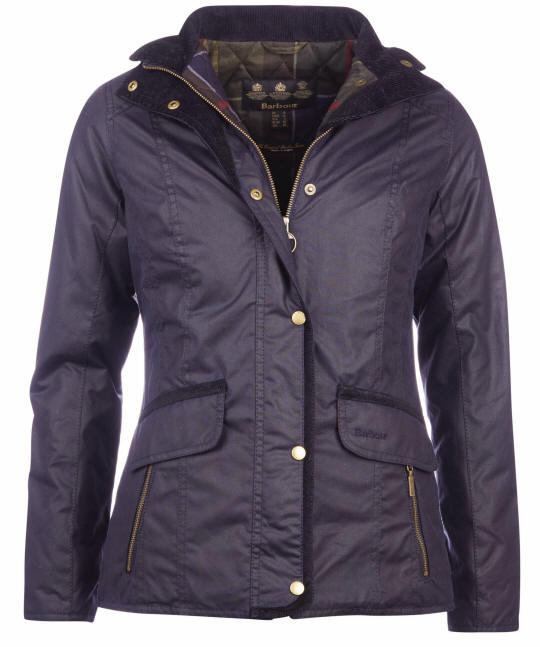 womens navy barbour wax jacket