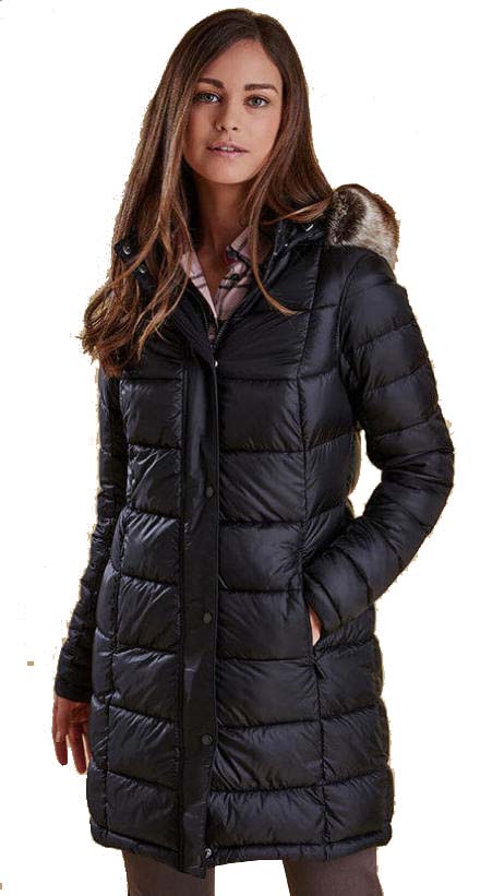 barbour long padded coat online -