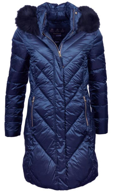 barbour berneray long quilted coat with hood