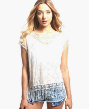 Superdry Lacy Schiffli Cape Top