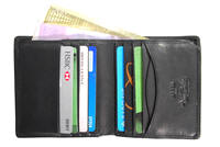 Tony Perotti Italian leather slim note case wallet TP-2068Blk - Black