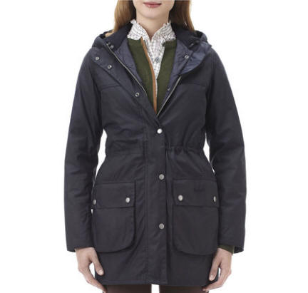 Barbour Ladies Wax Winter Durham Jacket - Navy - LWX0310NY92 | Red Rae Town Country Barbour Ladies Wax Winter Durham Jacket